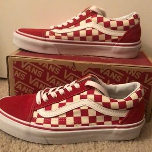 red checkered old skool vans new